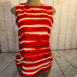 Donna Karan Red and White Striped Tank Top, business casual- XS runs big fit S​